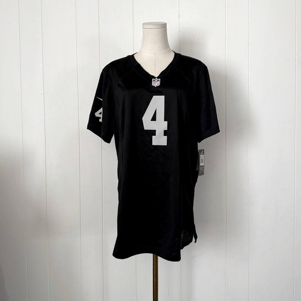 NFL x Nike Raiders Derek Carr #4 Black and Silver Women’s Jersey NWT XXL